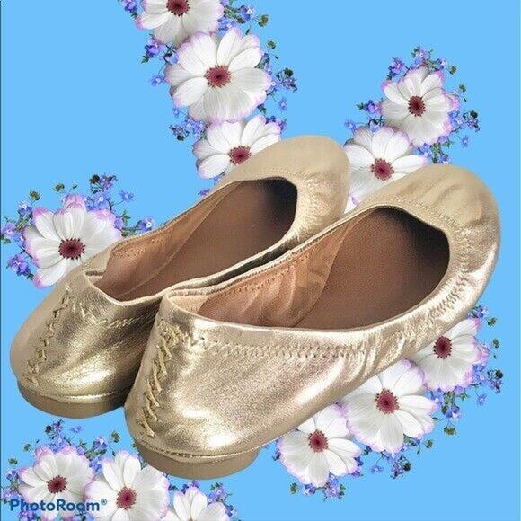 Lucky Brand Emmie Size 5.5M Rose Gold Ballet Flats Leather Great Condition - Picture 2 of 8